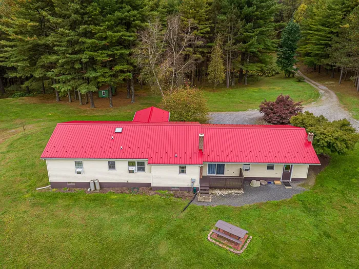Scarlet standing-seam metal roof