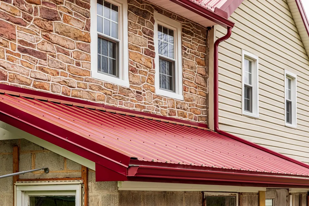 Farmhouse windows & red metal roof, photo 3