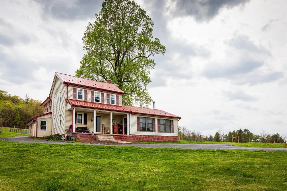 Farmhouse windows & red metal roof, photo 2
