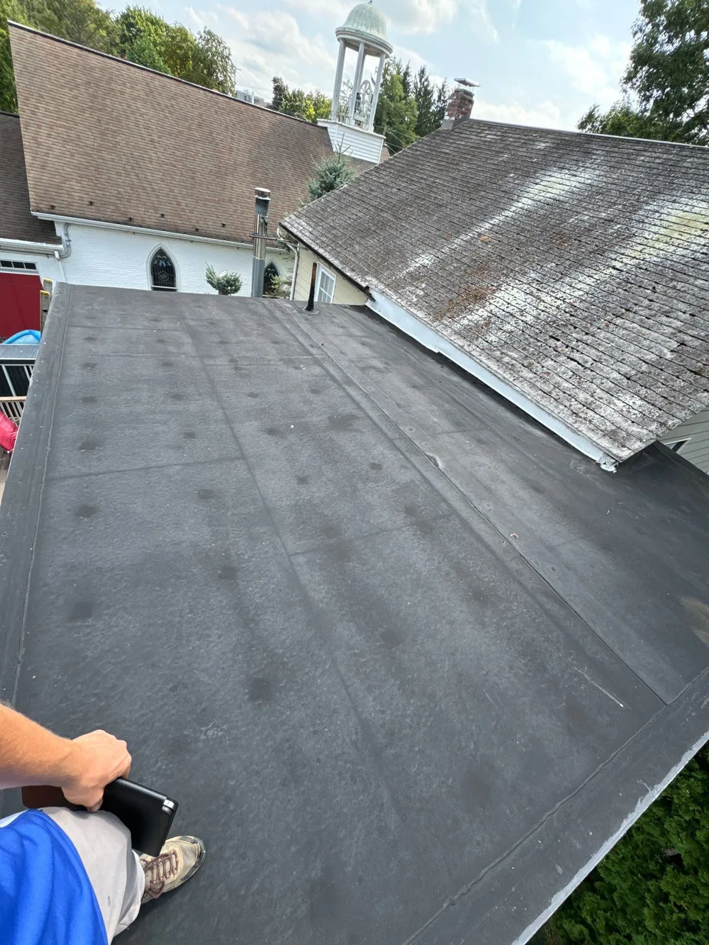 Textured Bronze Roof and Flat Membrane Installation in Hershey, Hershey, PA, photo 8