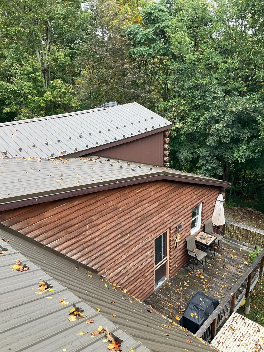 Log Cabin Standing Seam Metal Roof and Skylight Replacement, Halifax, PA, photo 1