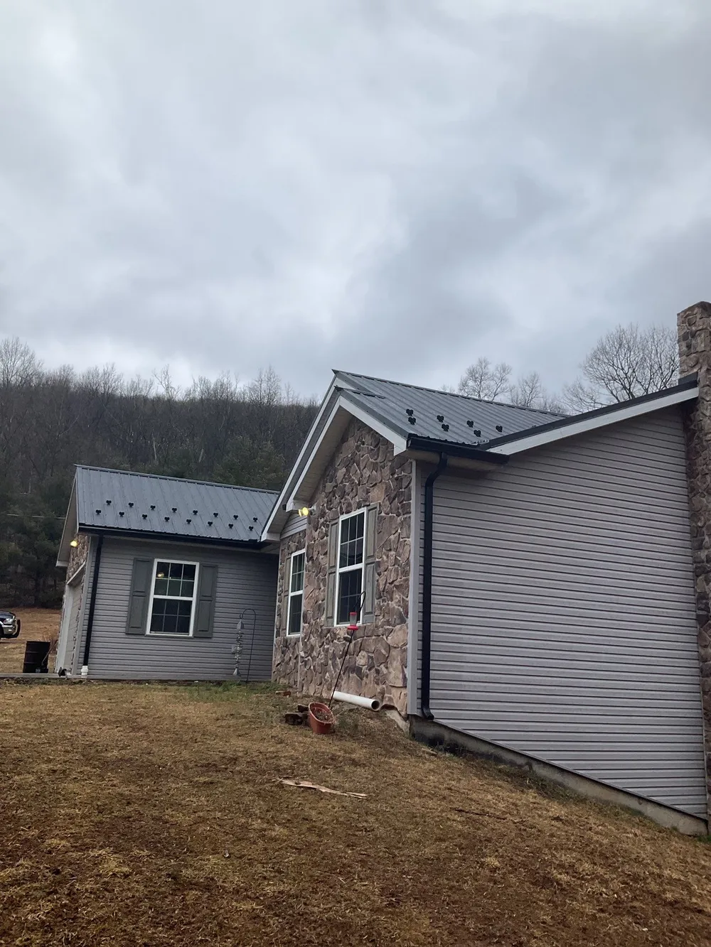 Black Metal Roof Replacement and Gutter Installation in Halifax, Halifax, PA, photo 1