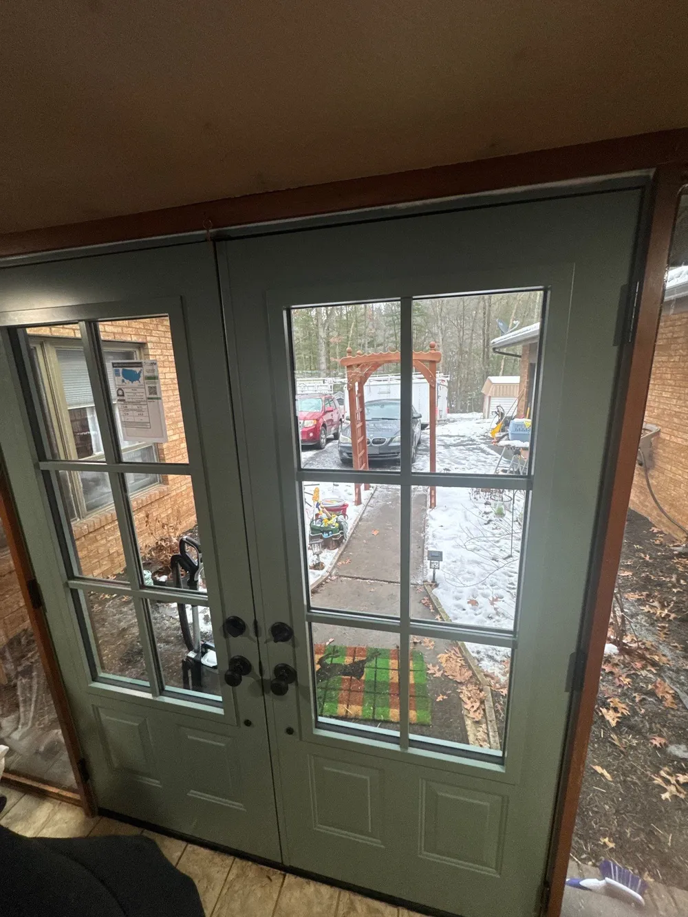Sage Green Entry Door Replacement and Window Installation in Lykens, Lykens, PA, photo 2