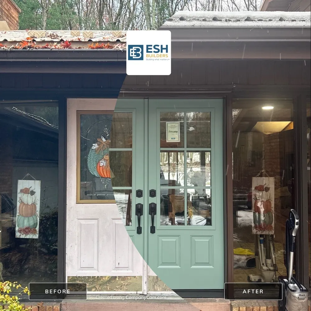 Sage Green Entry Door Replacement and Window Installation in Lykens, Lykens, PA, photo 8