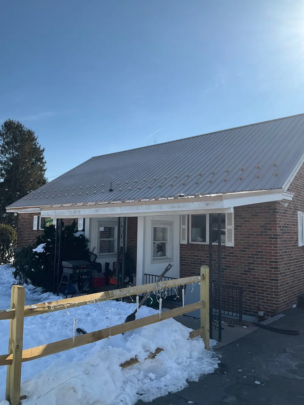 Tan Metal Roof and Gutter Replacement for Valley View Home, Valley View, PA, photo 8