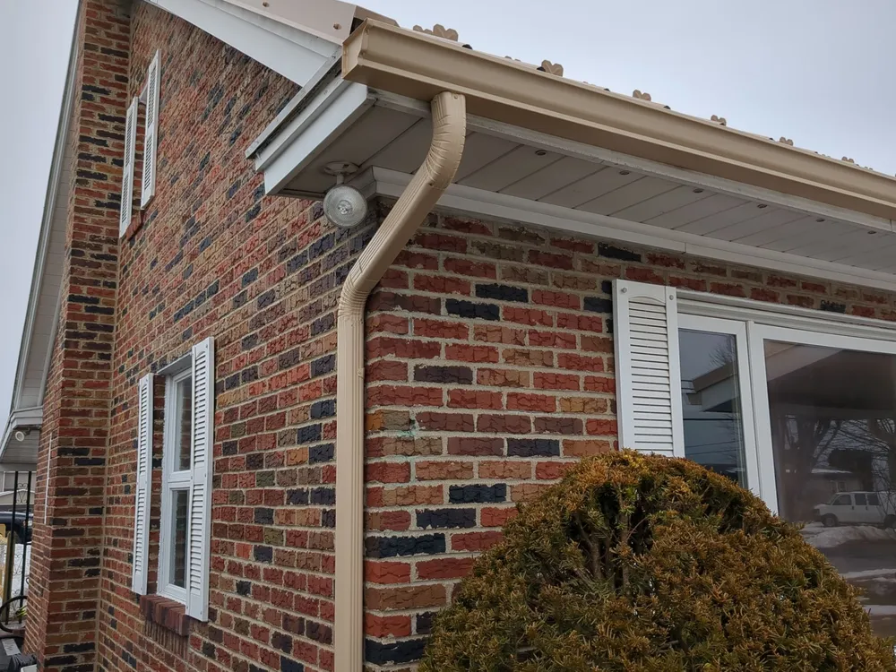 Tan Metal Roof and Gutter Replacement for Valley View Home, Valley View, PA, photo 4