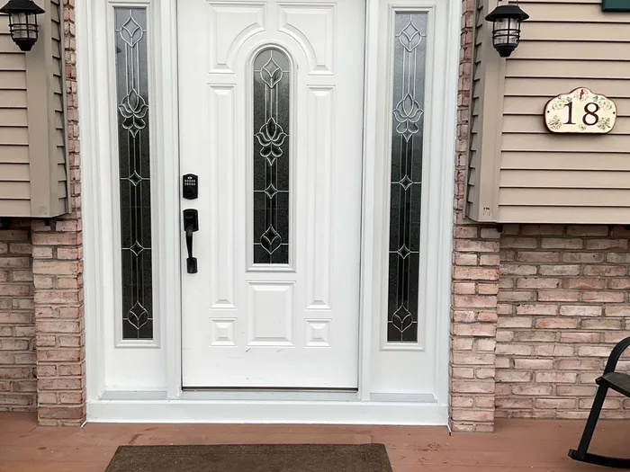 Fiberglass Entry Door and Decorative Sidelight Installation in Shamokin Dam