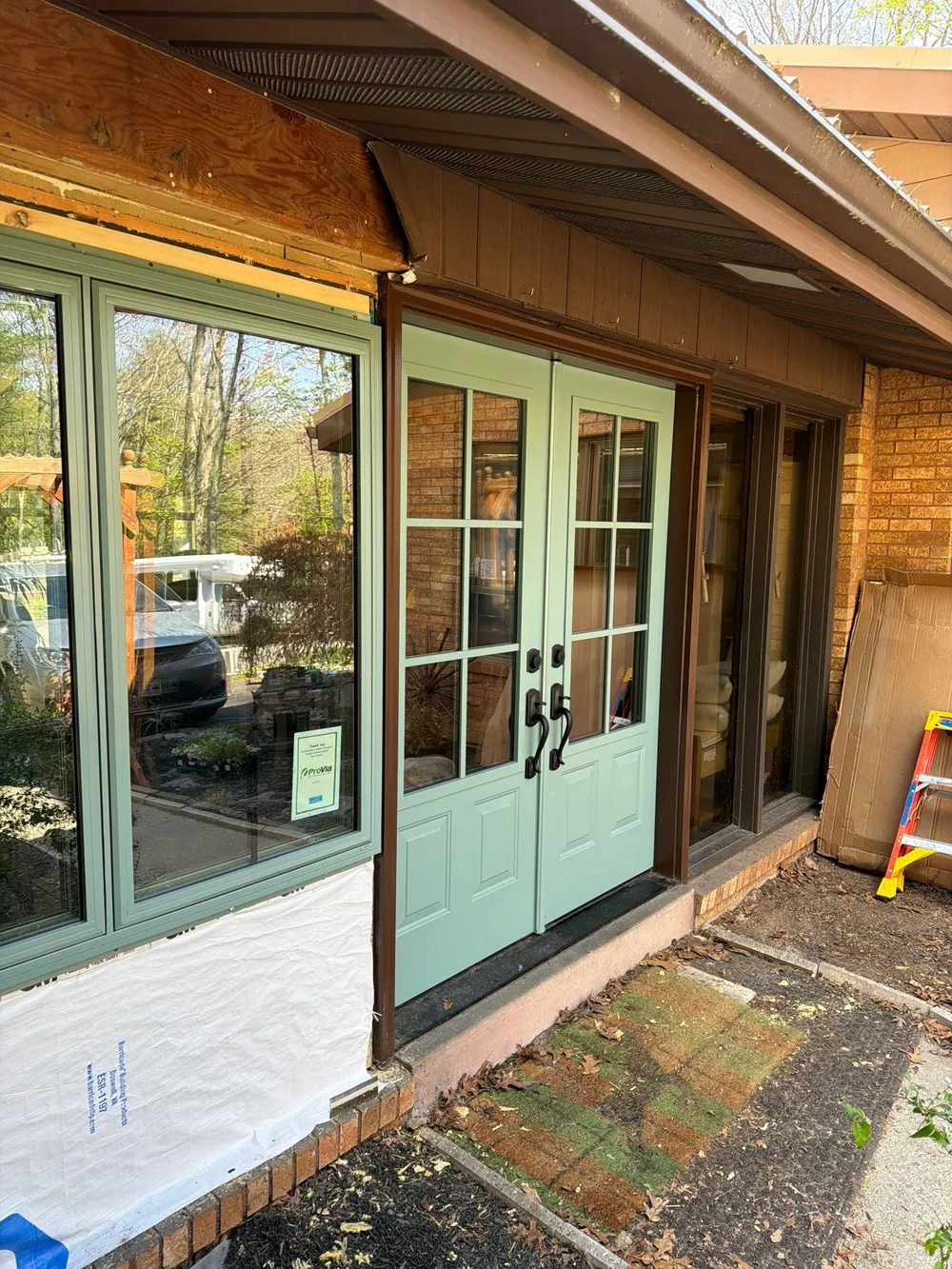 Sage Green Entry Door Replacement and Window Installation in Lykens, Lykens, PA, photo 5