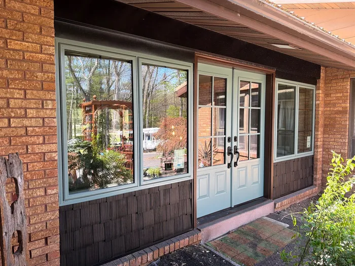 Sage Green Entry Door Replacement and Window Installation in Lykens
