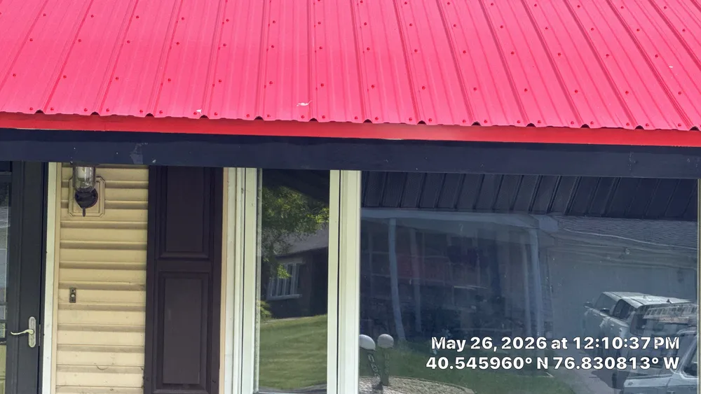 Red ABM Panel Metal Roofing Installation on Elizabethville Ranch Home, Elizabethville, PA, photo 8