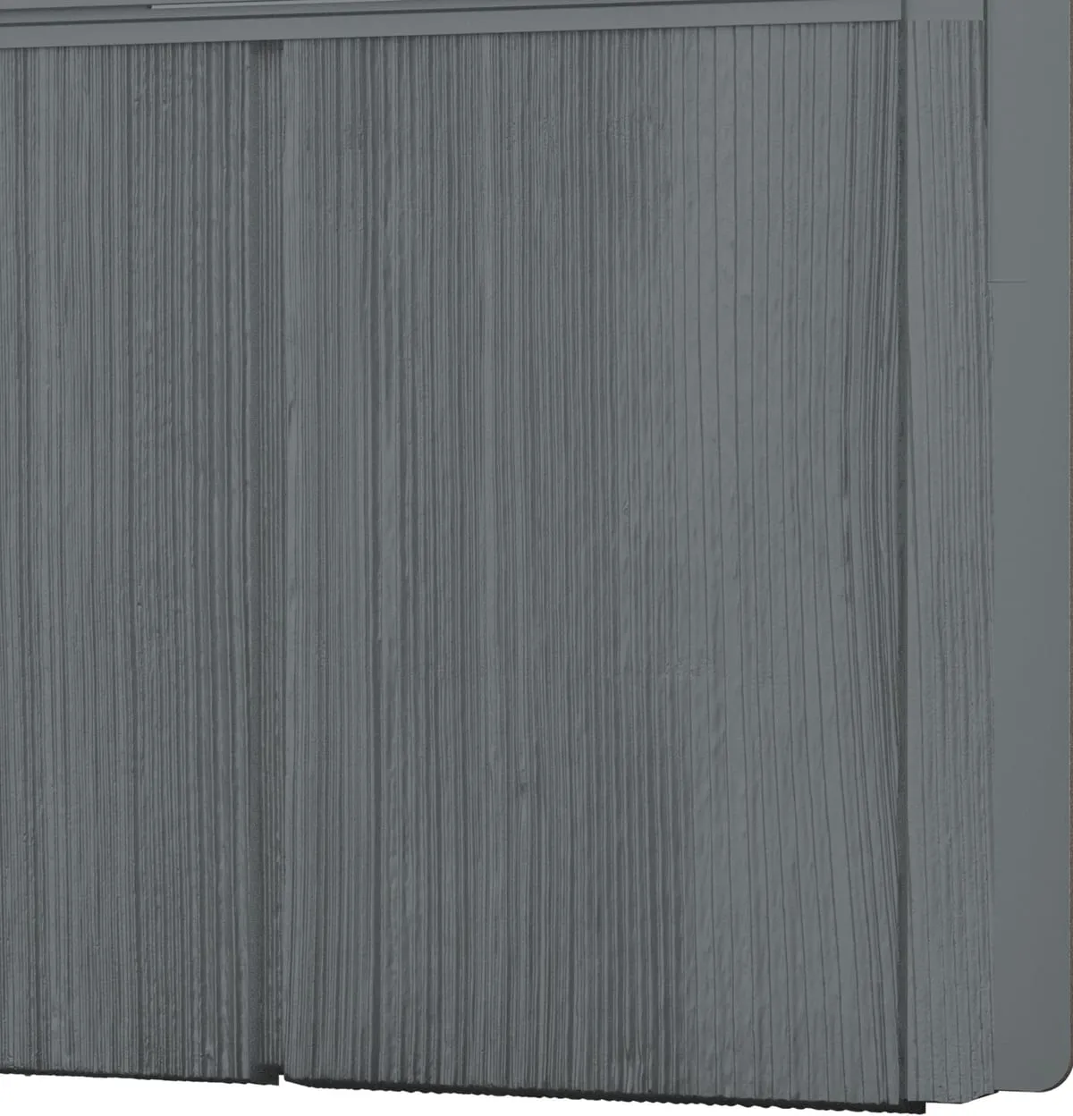 ProVia Harbor Mill vinyl shingle panel, sawn so the bottom edge runs straight and even across every course